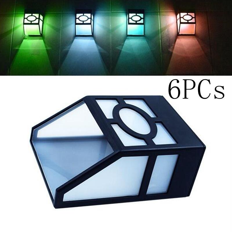 Solar Fence Lights Outdoor, 2 LED Wall Lights Retro Style Lamp Lights Waterproof  for Deck Fence Patio Front Door Stair Landscape Yard