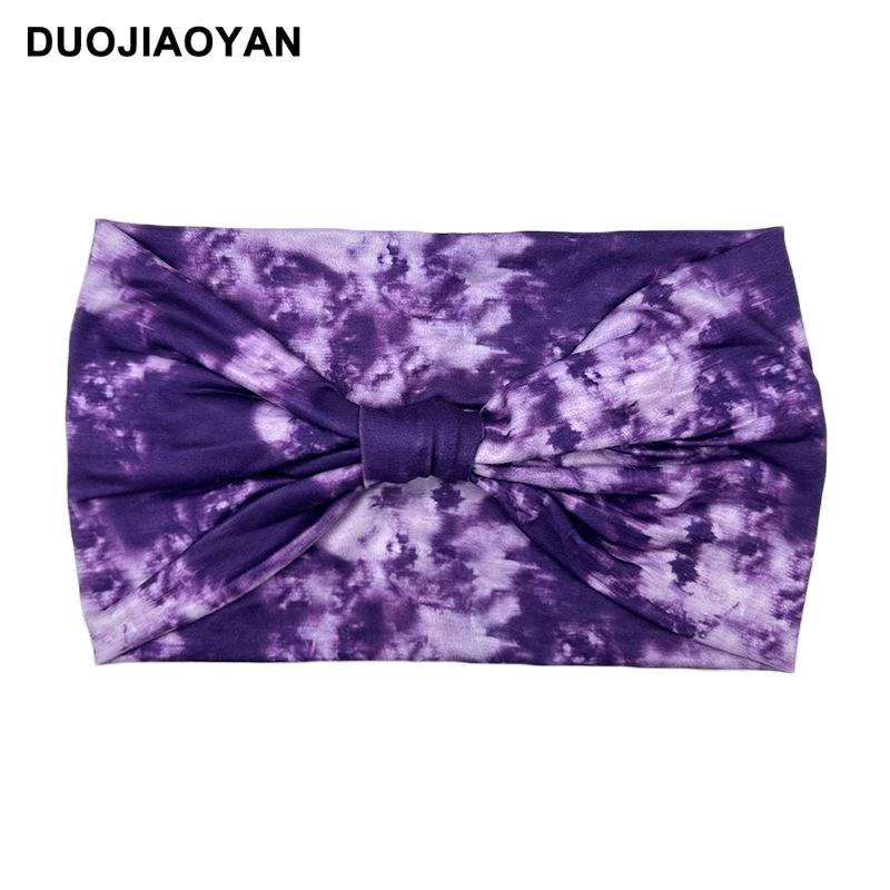 Knot Headband, Color Blocked Pattern Printed Sports Headband, Fashionable Polka Dot Wide Edge Elastic Headband