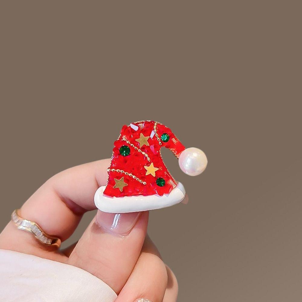 Snowman Enamel Rhinestone Brooches Korean Style Christmas Tree Brooch Christmas Brooch  Girls