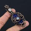 Lapis Lazuli & Moonstone Pendant Handmade Gemstone Jewelry, 999 Copper Wire Wrapped Pendant ,Unique Design Jewelry Pendant