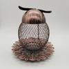 Wild Bird Feeder Distressed Metal Owl Outdoor Bird Feeders with Hanging Chain