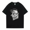 Men's Summer Facial Print Hip-hop Casual Plus Size Round Neck T-shirt Street Wear Outdoor Pure Cotton Short Sleeved Shirt