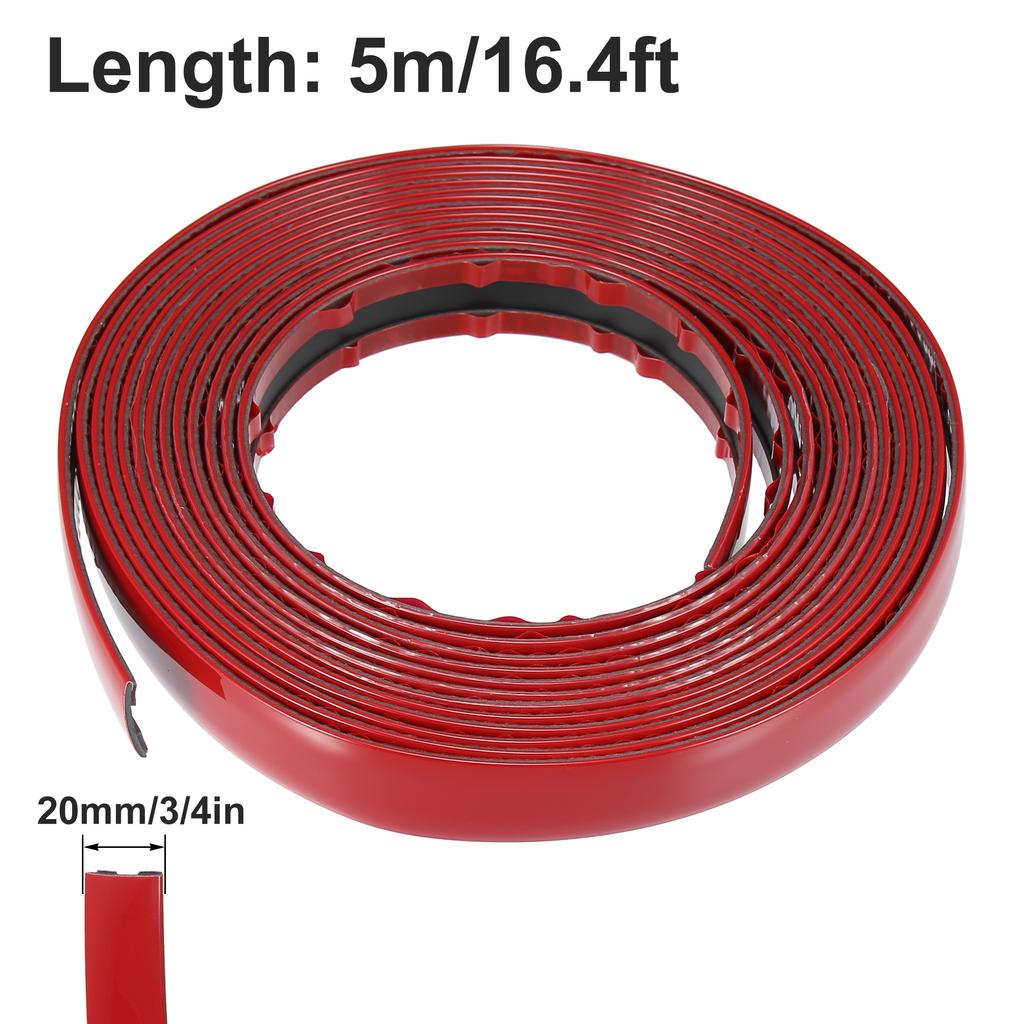 X Autohaux 6-30mm Wide 5m Length Car Door Trim Strip Edge Guards Scratch Proof Trim Body Strip for Rearview Mirror Bumper Red