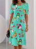 New summer mid-length dress 3D printed design casual for outings and parties