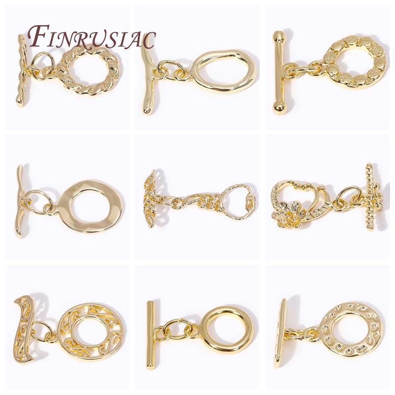 Multi Styles High Quality Brass Toggle Clasps 18K Gold Plated Bracelet Connect Clasps DIY Jewelry Making Supplies OT Clasps