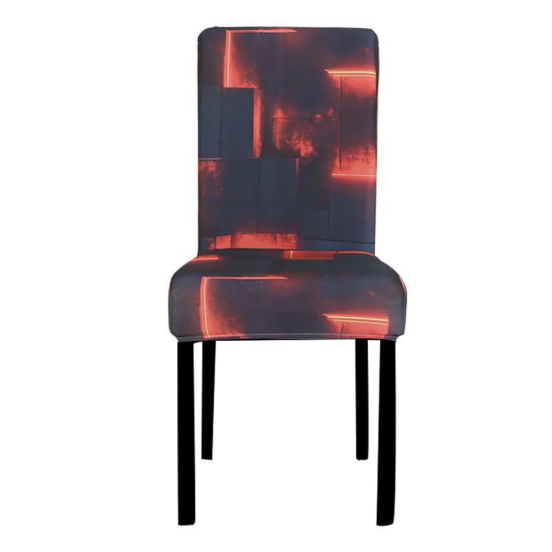 Printed Chair Cover Elastic Kitchen Seat Cover Stretch Spandex Chair Covers for Dining Room Wedding Hotel Banque… More