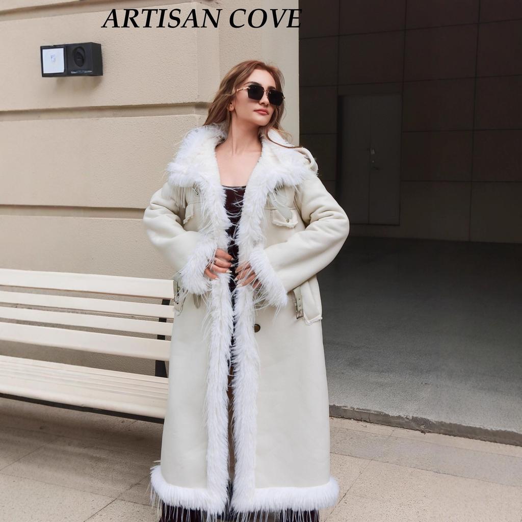 New Suede Spliced Fur One-piece Coat for Women in Winter with Cotton and Loose Fit