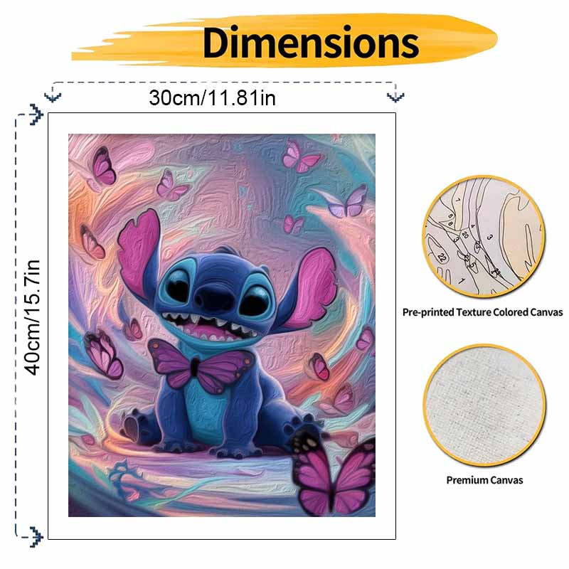 Disney Stitch Butterfly Paint By Number Kit Number Drawing Canvas DIY Picture Home Decor Arts Craft Wall Decoration For Room Decor