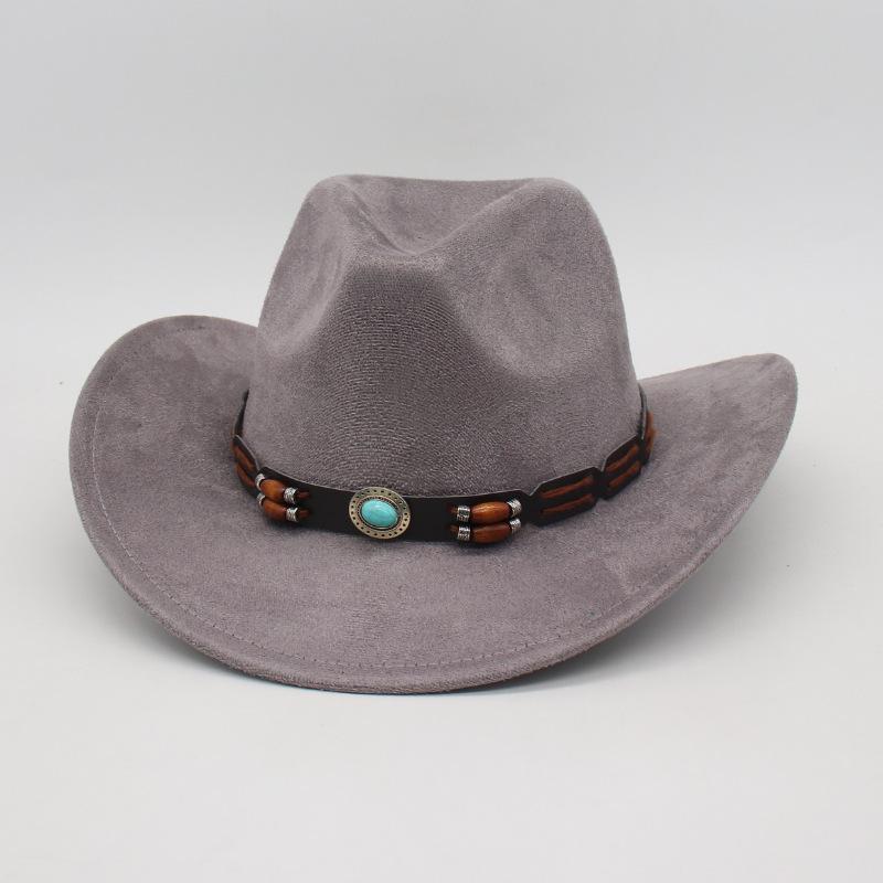Cappello Western da Cowboy Transfrontaliero Vendita all'Ingrosso Calda Stile Etnico Cappello a Cilindro Tibetano Prateria Ciclismo Vacanza Parasole Cappello Protezione Solare