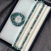 Vintage Morandi Color High Quality Strong Highlight Imitation Pearl Necklace Collarbone Chain Sweater Chain