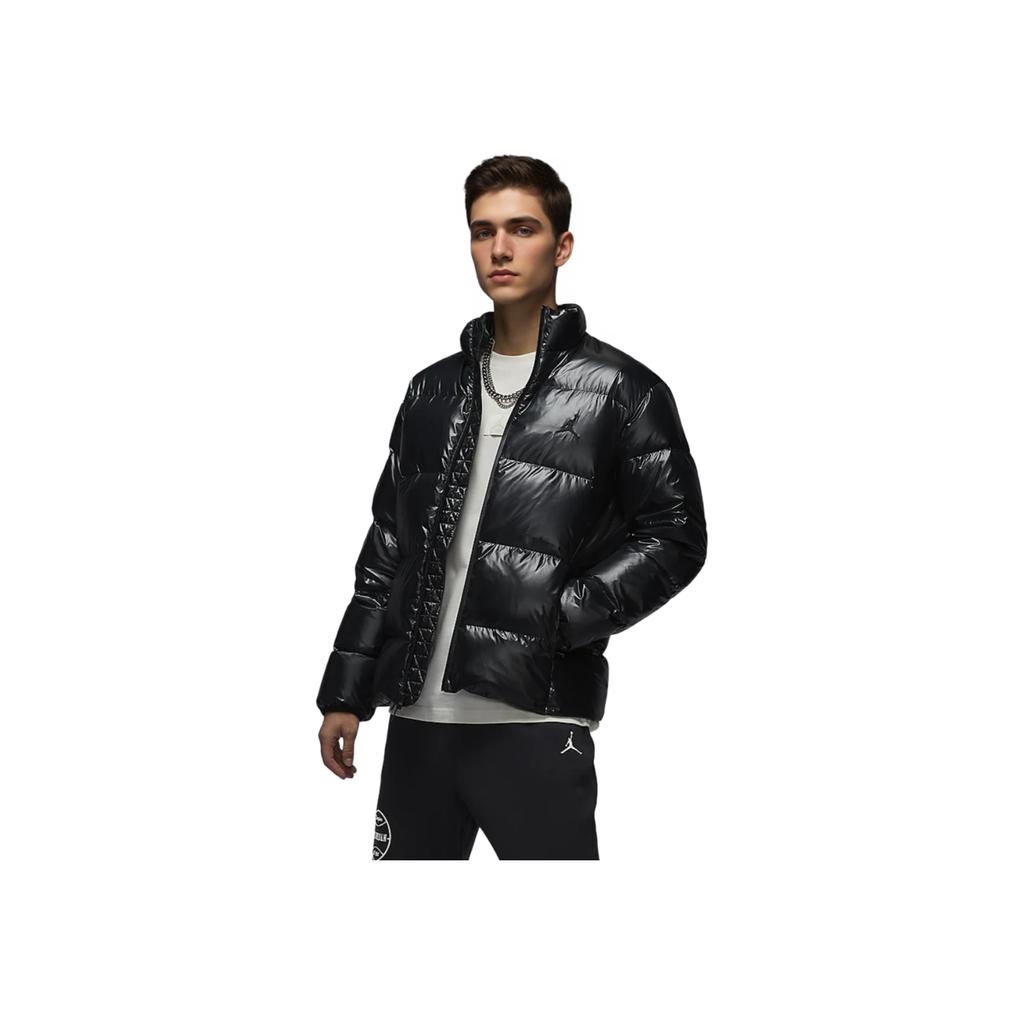 Jordan Flight Loose Warm Zipper Bread Down Jacket Men Jackets Black FV7272010