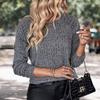 Casual Comfort and Versatility Autumn Women's Long Sleeve Muscle Feeling Gray Sweatshirt Women