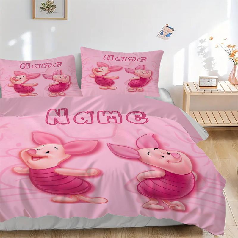 Custom Textile Pooh Rabbit Bedding 3 Piece Set HD Print Duvet Cover Pillowcases for Teens Adult Bedroom Decoration