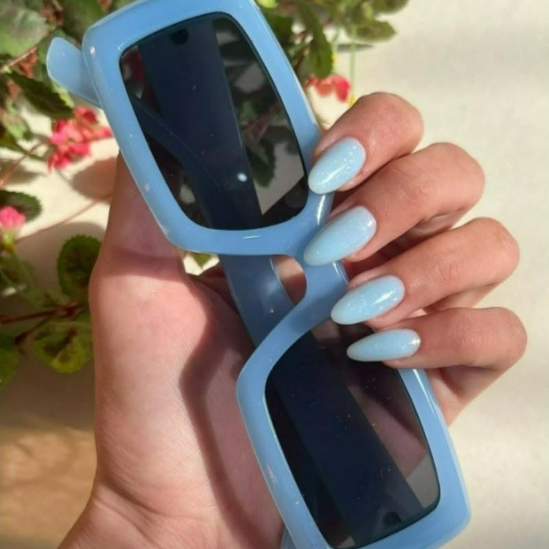 Square Small Frame Rice Nail Women's Sunglasses Jelly Color Ins Bright Color Suitable for Vacation Beach Glasses