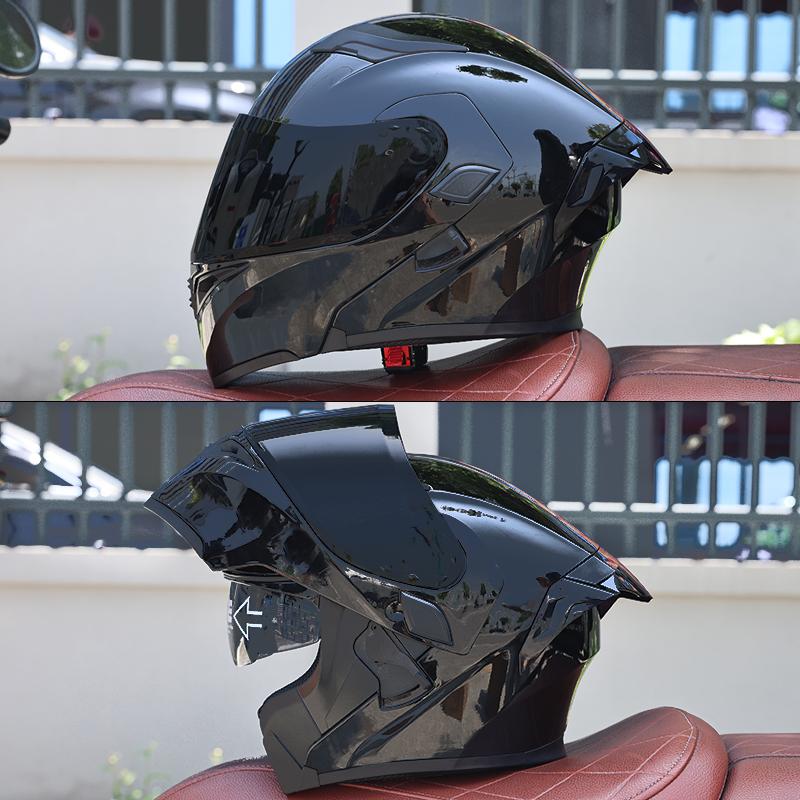 DOT Certified Modular Motorcycle Helmet Double Visor Design Men Women All Season High Strength ABS Comfortable Riding Helmet