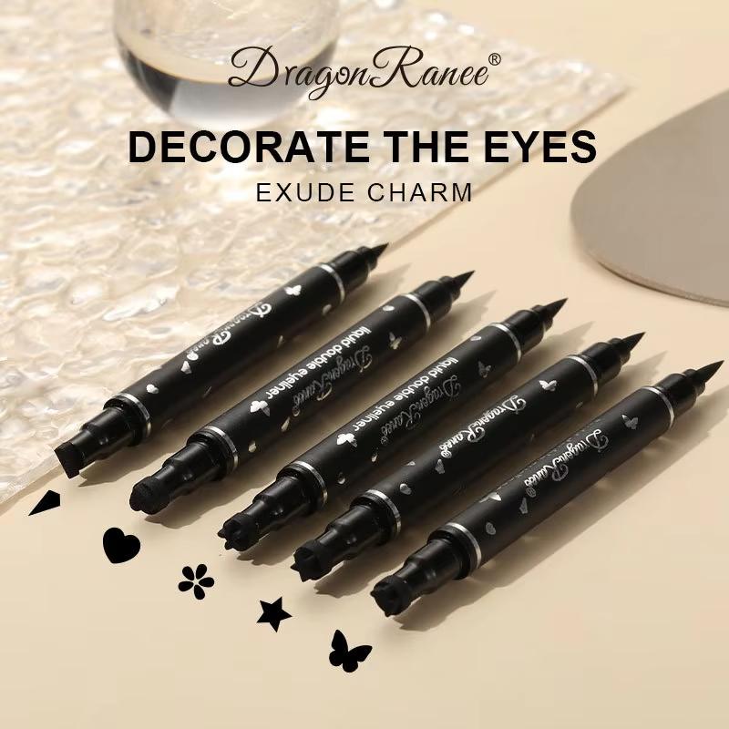 Dragon Ranee Double Head Star Seal Eyeliner Waterproof Non-smudging Novice Heart Plum Embellished Eye Tail Eyeliner