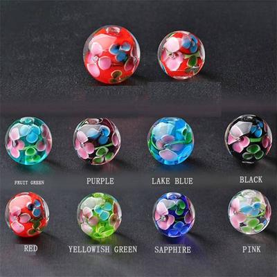 Murano handgefertigte Damenschmuckperlen Großhandel Herstellung von DIY-Perlen Blume transparente runde Glasperlen Lampwork