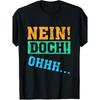 Men's Funny German Phrase Graphic Tee, Short Sleeve Crew Neck Cotton Blend Casual Shirt with Distressed Text Design for Everyday Wear