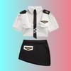 Cosplay Flight Attendant Uniform Seductive Short Skirt The Pilot Erotic Dress Up Set Sexy See-Through Lingerie For Women