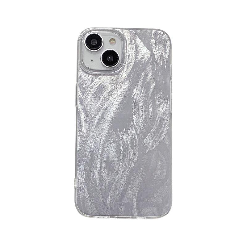 Applicable To IPhone15 High end Feather Shell Apple 13pro Mobile Phone Case Ins Wind Silver Hard Shell 11 Protective Case 12