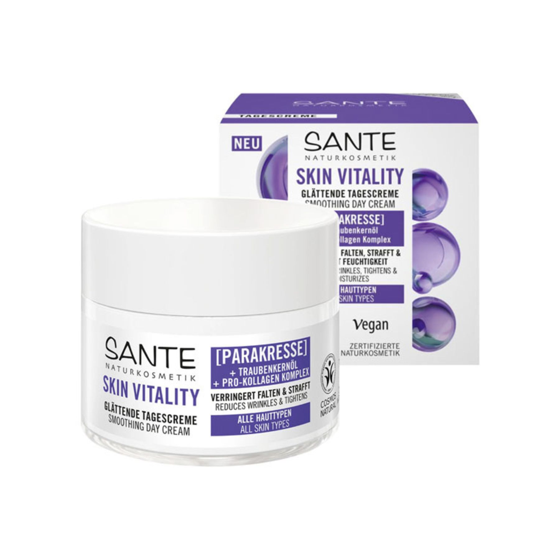 

БИО-Крем для лица против морщин Skin vitality дневной разглаживающий SANTE 50 мл