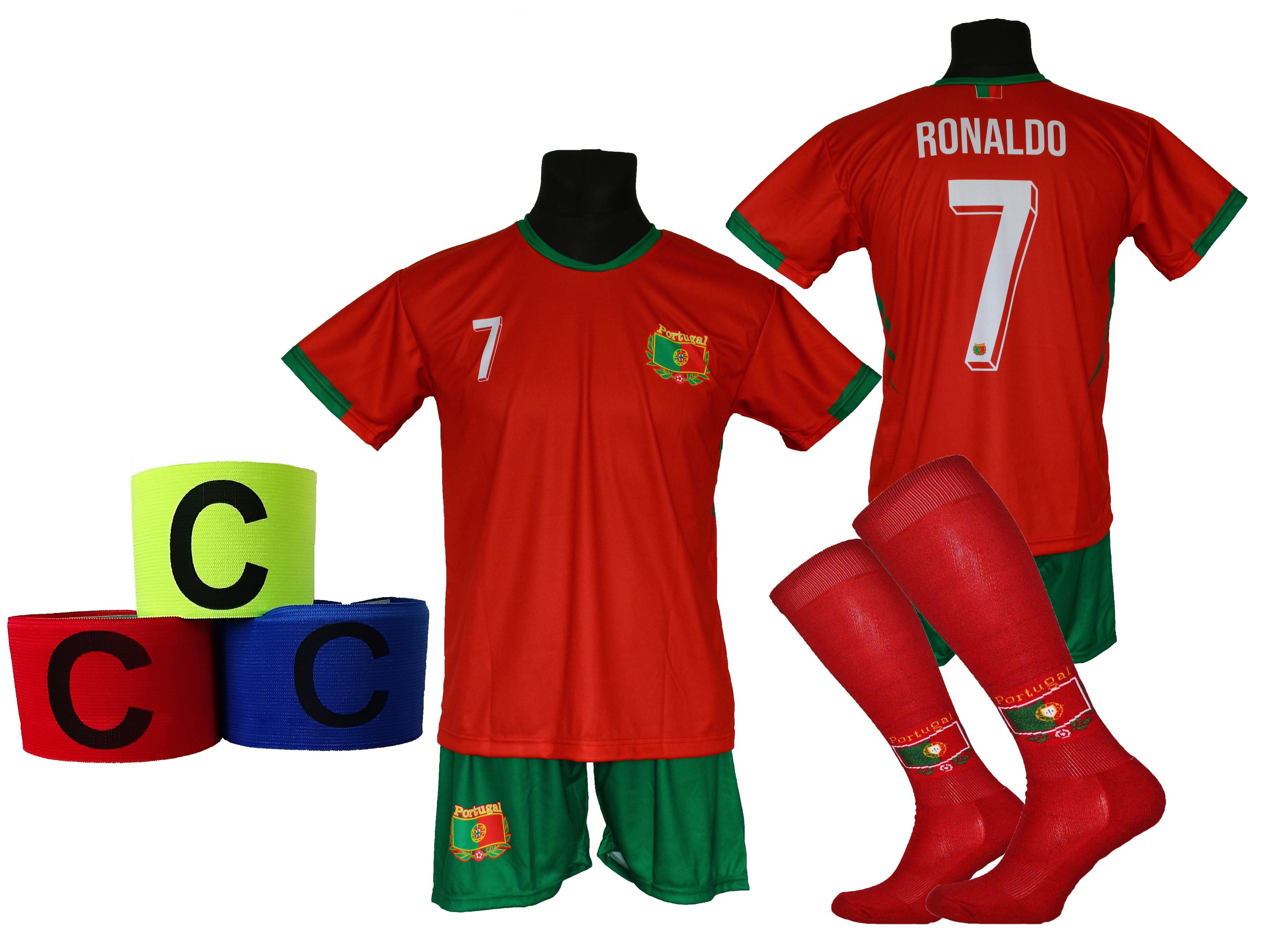 Kit da calcio RONALDO PORTOGALLO ME24 taglia 140 + fascia per la testa