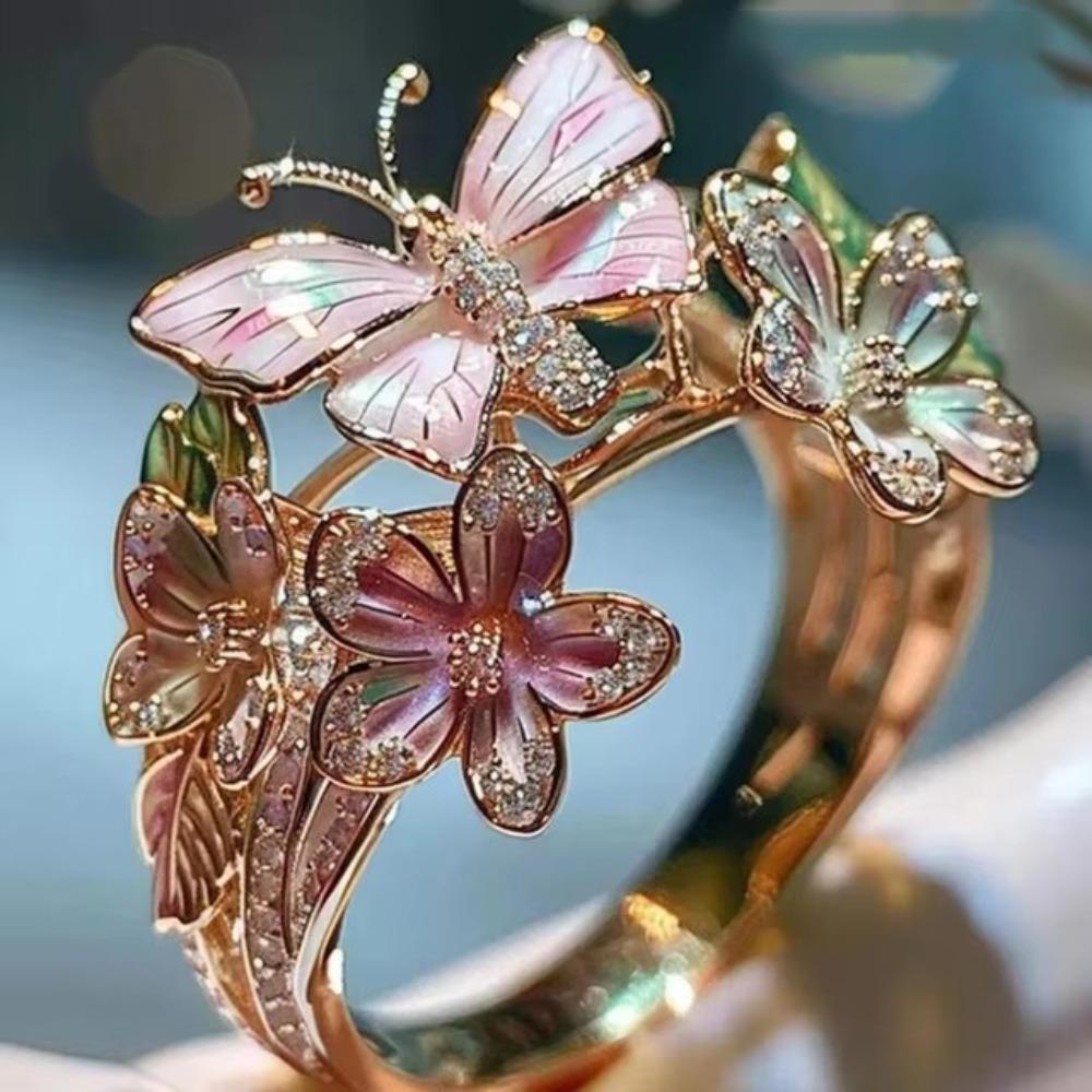 Crafts Vintage Rings Jewelry Accessories Finger Decorations Fashion Butterfly Ring
