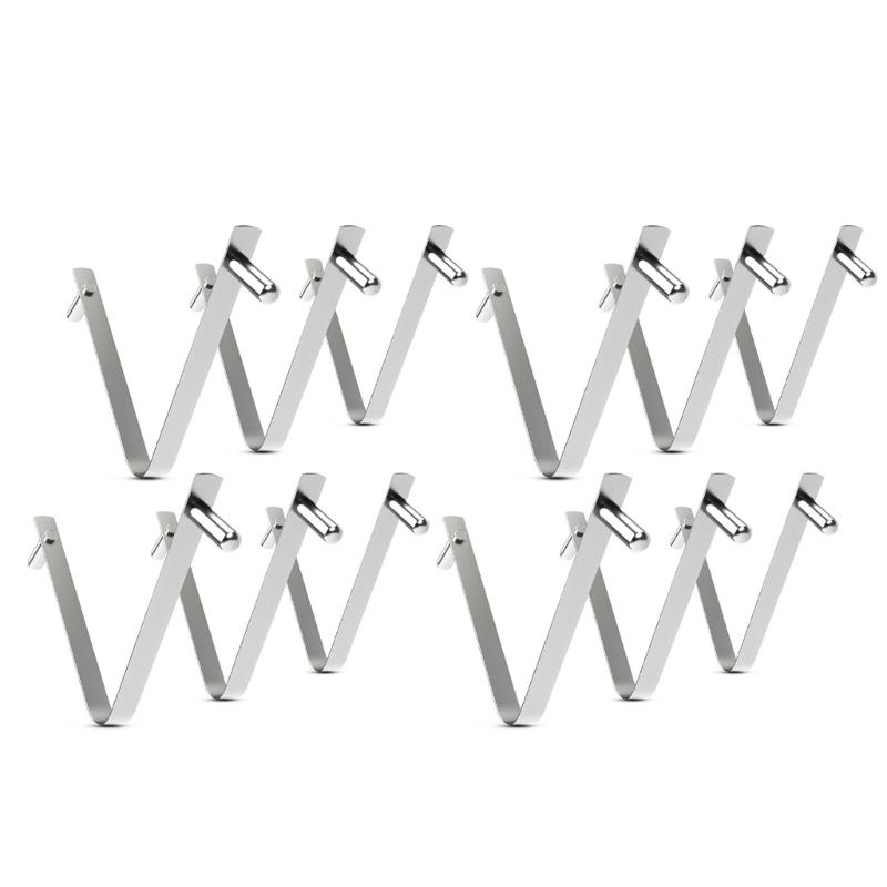 

Set of 12 Stainless Steel Skimmer Net Clips V Shaped Pool Tool Clamps Corrosions Resistant Maintenance Equipment 1