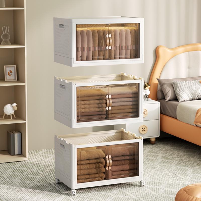 Movable Multi-layer Folding Storage Wardrobe with Wheels