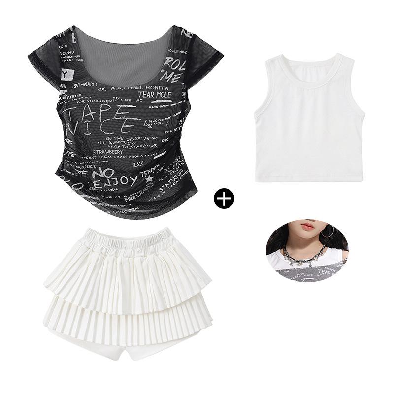 Children's Jazz Dance Costume Girls Sweet Cool Children's Catwalk JAZZ Women's Troupe Vest Girls Street Dance Costume Summer