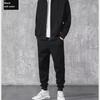 Unisex Hooded Cardigan Sports Suit: Spring/Autumn Casual, Loose-Fit Running Two-Piece Set for 2024.