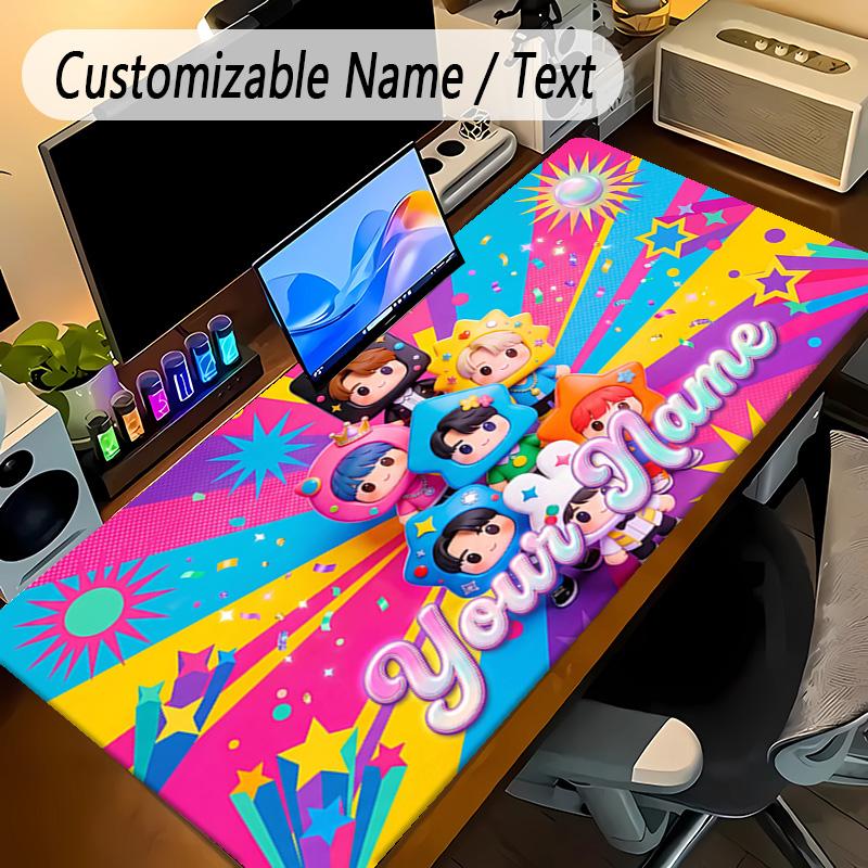 Large Mouse PadBTS Custom Name Text Personalized Desk Mat Non Slip Gaming Pad
