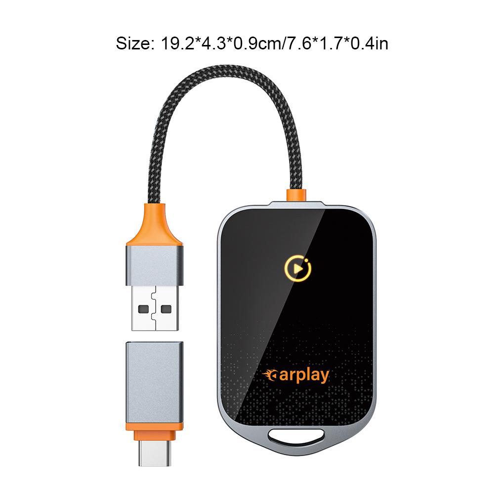 CarPlay Adapter Mini Box Wireless CarPlay Adapter Wired To Wireless CarPlay For USB/Type C Dongle Support WiFi6 BT5.0