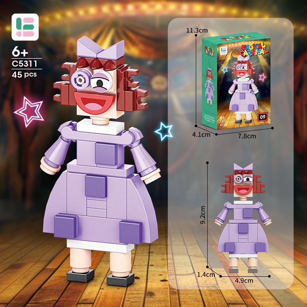 Magic Number Circus Figurine Candy Kingdom Pamney Doll Figure Building Block Toy Compatible Lego