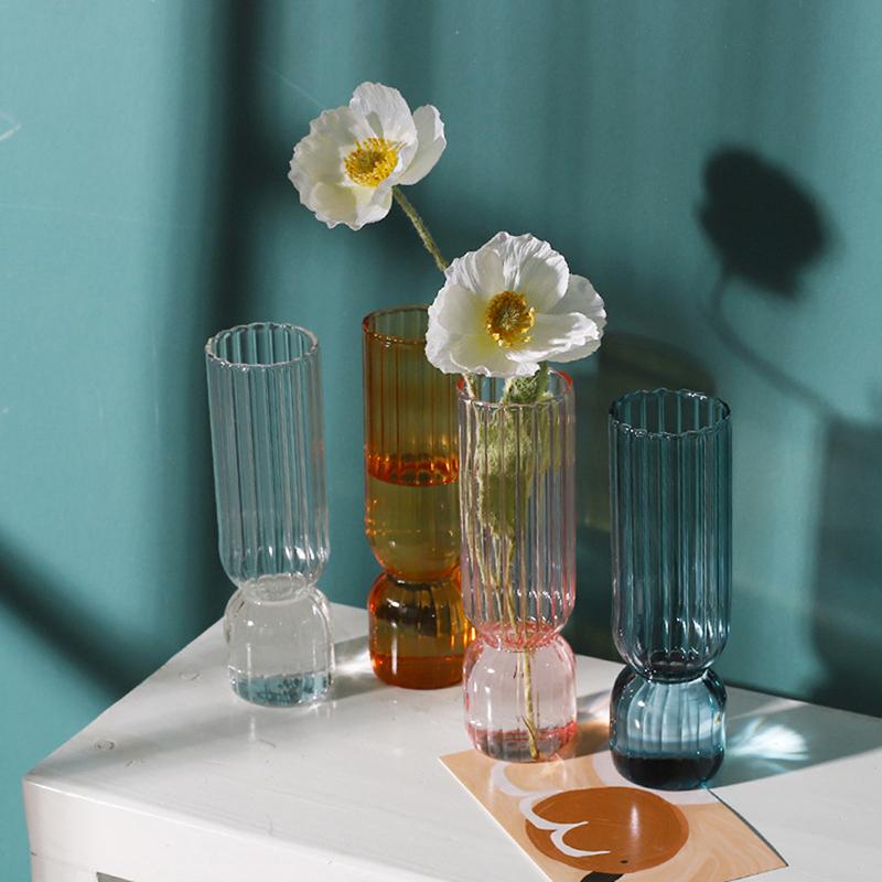 Nordic Glass Vase Small Glass Vases Flower Arrangement Home Decoration Accessories Modern Living Room Glass Ornament