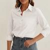 IHUASU Women's Fashion Casual Solid Color Print Long Sleeve POLO Neck Blouses & Shirts Unique Design