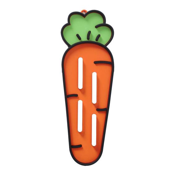 Silicone Pot Lid Storage Mat Carrot Design Anti-Slip Heat Resistant Food-Grade Countertop Drain Mat Kitchen Accessory