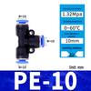 Pneumatic Nylon Air Hose Quick Connect Fittings: PU Straight, PY 5-Way, Cross 4-Way, PZA 3-Way, PE Connector with White/Blue Cap