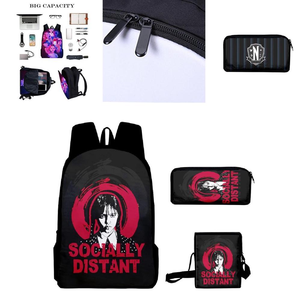 Wednesday Addams Backpack Lunch Bag Pencil Pouch For School Gift