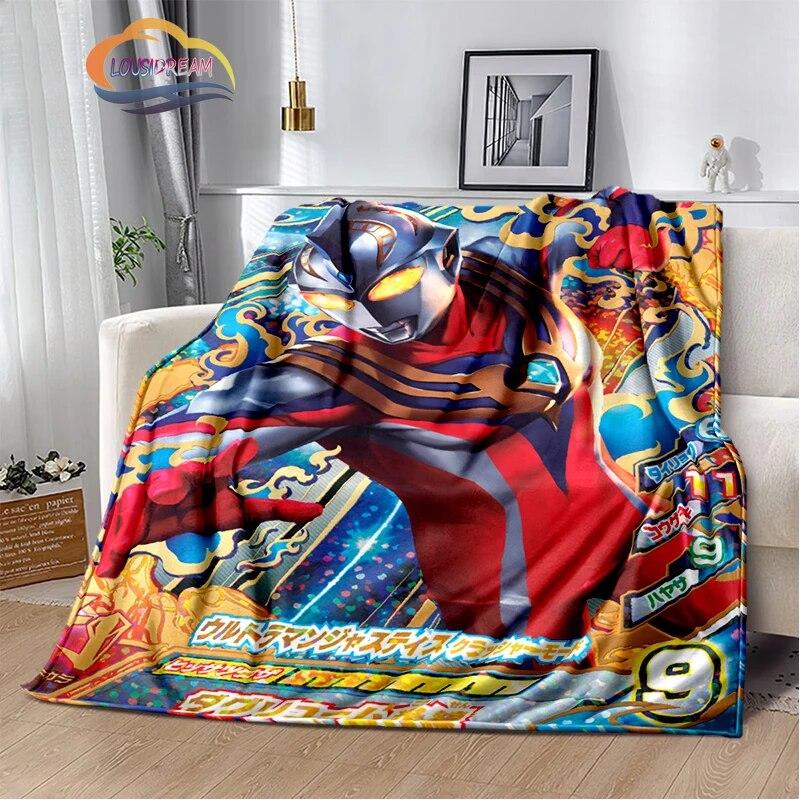 Ultra Heroes Zeta Hero's Path  Wool Blanket Jindian Animation Character Ultraman  Fashion  Portable Flannel Warm Camping