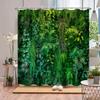 Tenda Doccia Pianta Verde Scenari di Foglie Botaniche Tropicali Fattoria di Fiori Natura Liane Casa Tessuto in Poliestere Tenda Decorazione Bagno