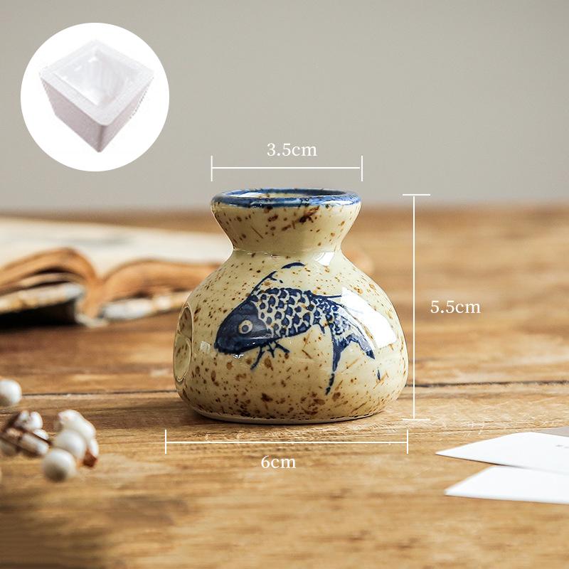Japanischer Keramik-Zahnstocherhalter Obstspieße Behälter Glas Dose Box Vase Retro Kleine Vasen Dekor Zahnstocher Spender Box