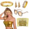 1970s Theme Party Disco Costume Set Sunglasses Earrings 70s Disco Costume Set 1970s Disco Accessories