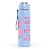 1PC Born By God Saved By Jesus Flower 750ml Color Plastic Sports Water Bottle Leakproof Flip Straw Lid Suitable for Sports Office Home Use