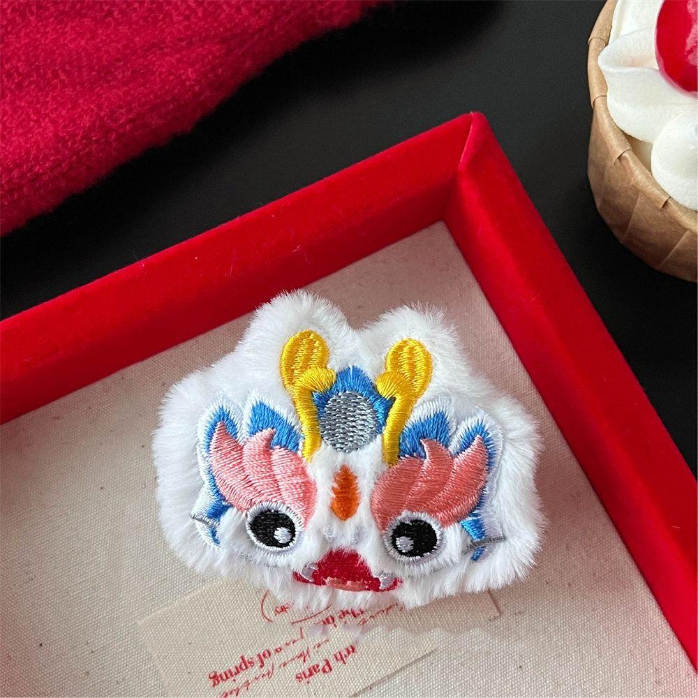 Lucky Lion Dance Brooch Dancing Lion Chinese Style Pin Kawaii Spring Festival Pin  Unisex
