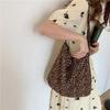 Koreanischer Stil Leopardenmuster Handtasche Große Kapazität Leinwand Umhängetasche Einkaufstaschen