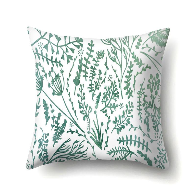 Polyester Pillowcase Nordic Plant Ins Style Flower Print Peach Leather Velvet Pillowcase