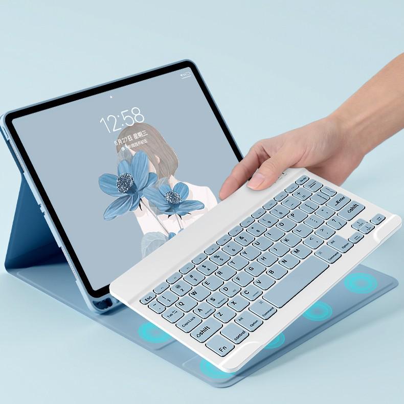 11th Gen iPad Wireless Bluetooth Keyboard & Protective Leather Case for Apple M5 2025, Air 13-inch Tablet.