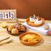 Imitation Bamboo Round Plastic Snack Tray Set