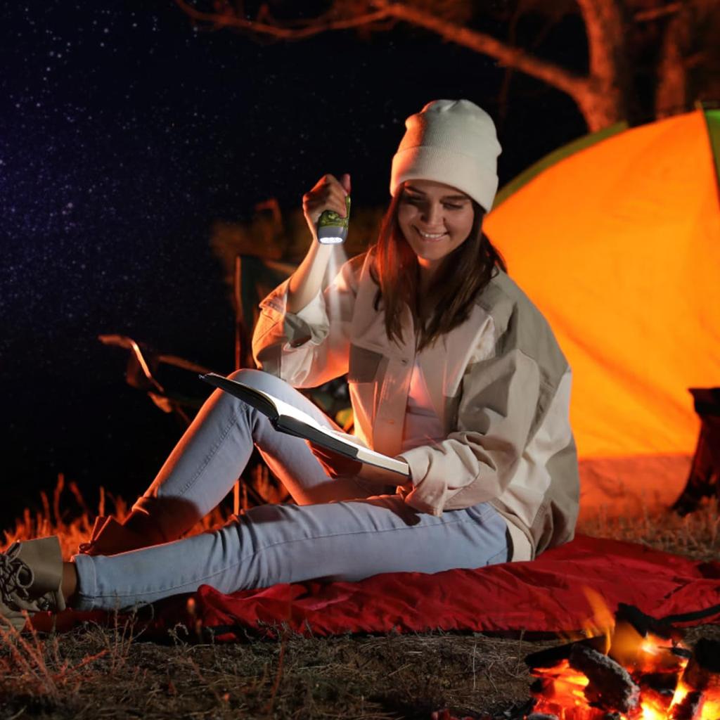 INOOMP Hand Crank 3 Manual No Batteries Emergency Safety Electric Flashlight for Outdoor Home and Power Outages Flashlight, LEDs, Generator, Required,